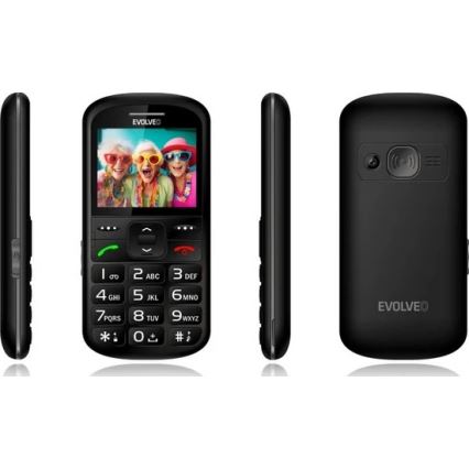 Evolveo - EasyPhone XS, telefono per anziani, nero
