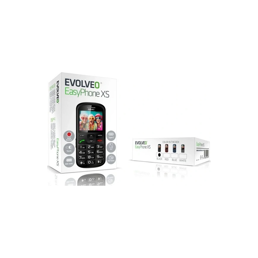 Evolveo - EasyPhone XS, telefono per anziani, nero