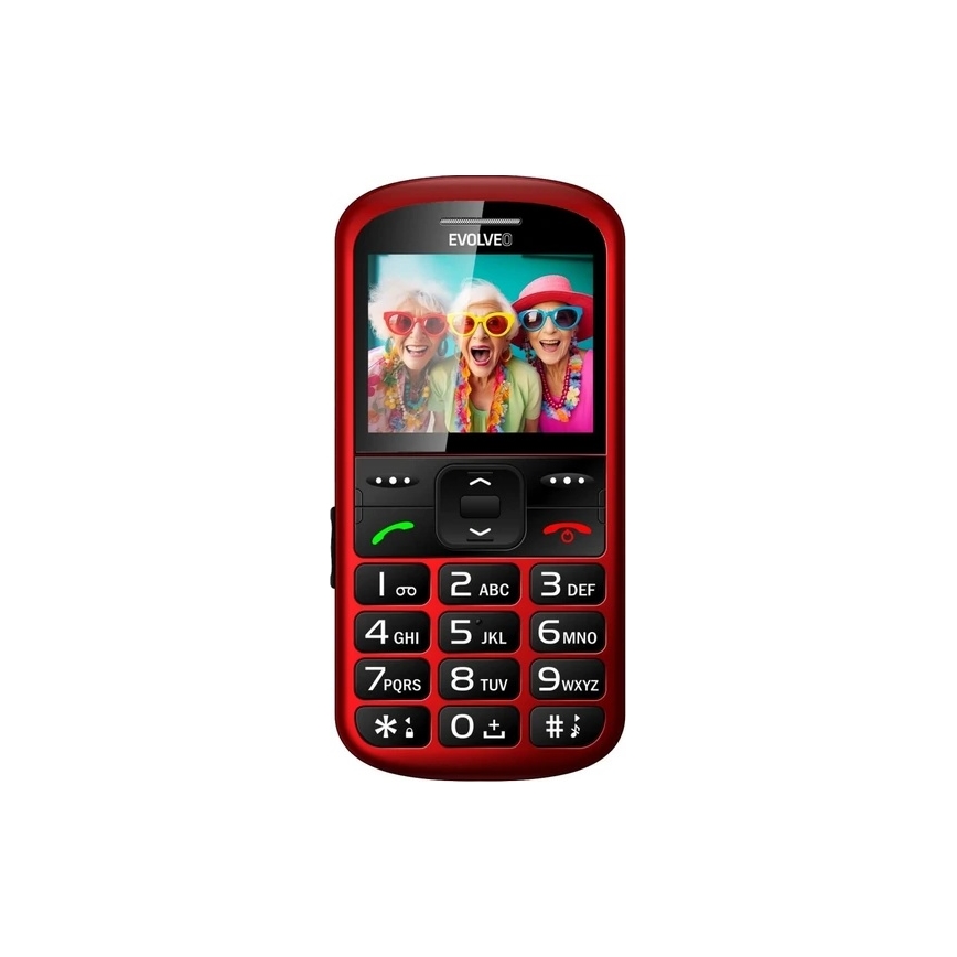 Evolveo - EasyPhone XS, telefono per anziani, rosso