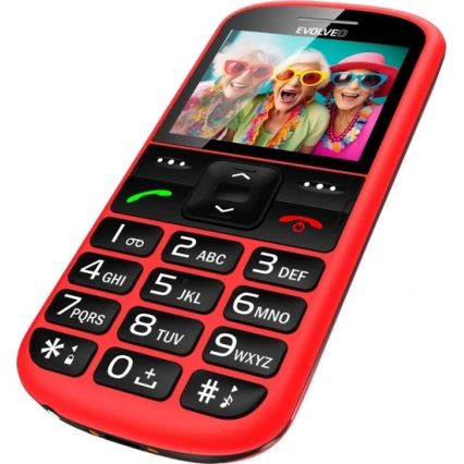 Evolveo - EasyPhone XS, telefono per anziani, rosso