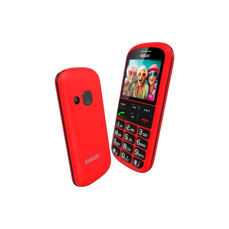 Evolveo - EasyPhone XS, telefono per anziani, rosso