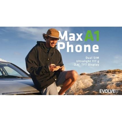 Evolveo - MaxPhone A1 telefono a tasti Dual SIM, nero