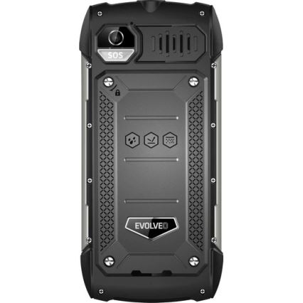 Evolveo - StrongPhone H1, telefono Dual SIM impermeabile, nero-argento