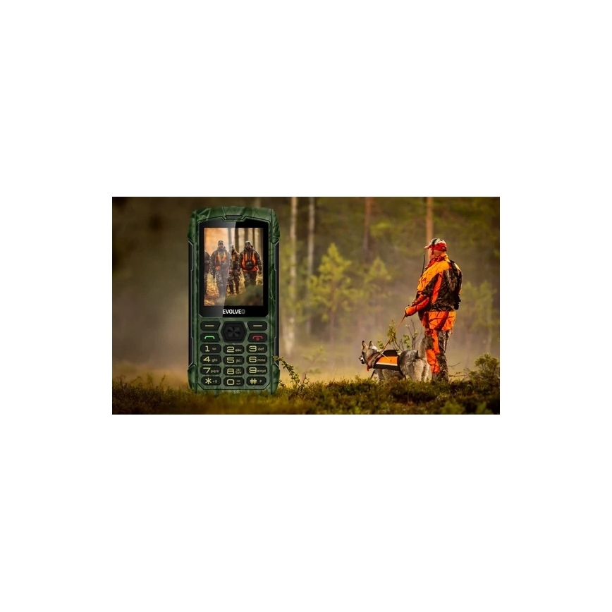 Evolveo - StrongPhone H1 telefono impermeabile Dual SIM in mimetica da caccia