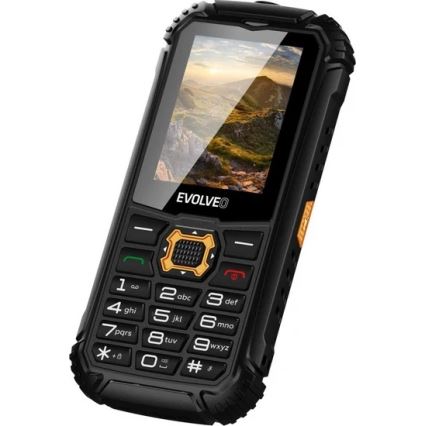 Evolveo-StrongPhone Q1, telefono Dual SIM impermeabile, nero-arancione