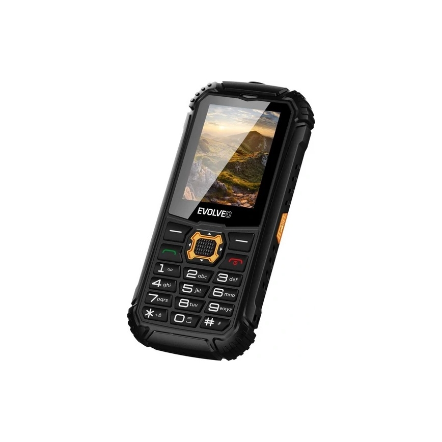 Evolveo-StrongPhone Q1, telefono Dual SIM impermeabile, nero-arancione