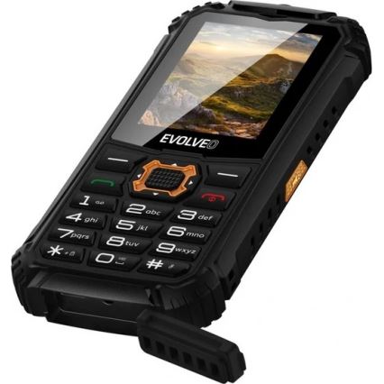 Evolveo-StrongPhone Q1, telefono Dual SIM impermeabile, nero-arancione