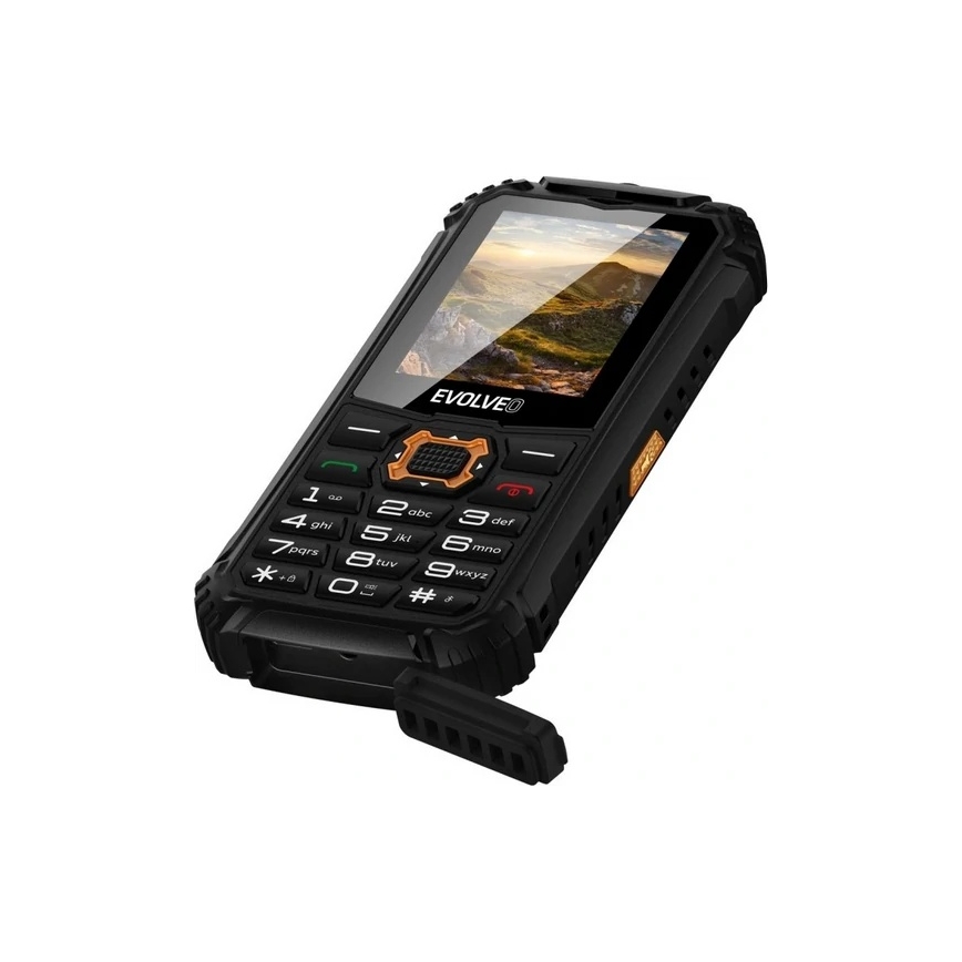 Evolveo-StrongPhone Q1, telefono Dual SIM impermeabile, nero-arancione