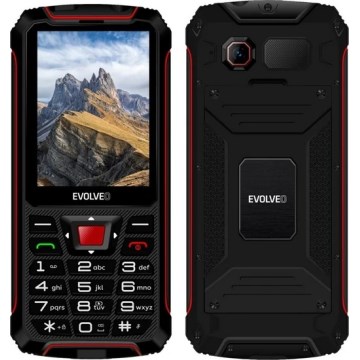 Evolveo - StrongPhone W4, telefono Dual SIM impermeabile, nero-rosso