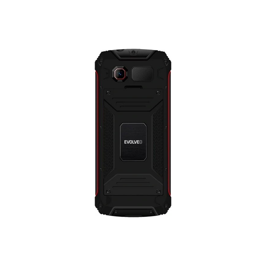 Evolveo - StrongPhone W4, telefono Dual SIM impermeabile, nero-rosso