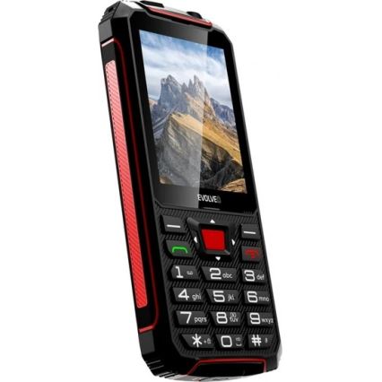 Evolveo - StrongPhone W4, telefono Dual SIM impermeabile, nero-rosso