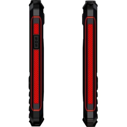 Evolveo - StrongPhone W4, telefono Dual SIM impermeabile, nero-rosso