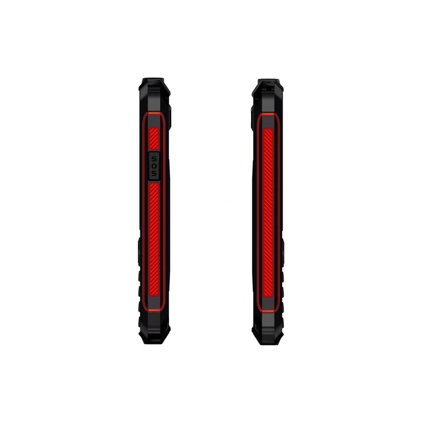 Evolveo - StrongPhone W4, telefono Dual SIM impermeabile, nero-rosso