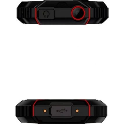 Evolveo - StrongPhone W4, telefono Dual SIM impermeabile, nero-rosso