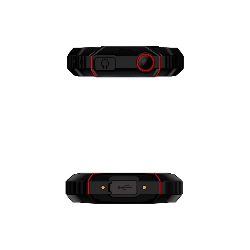 Evolveo - StrongPhone W4, telefono Dual SIM impermeabile, nero-rosso