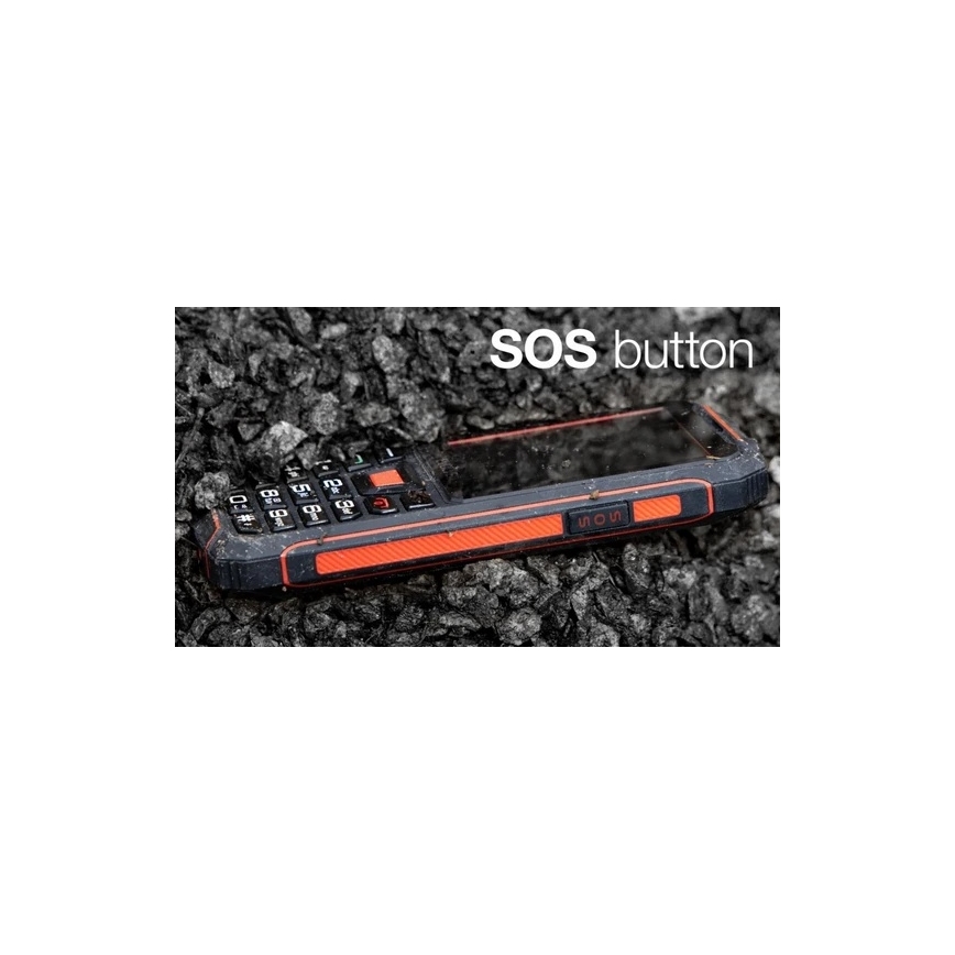 Evolveo - StrongPhone W4, telefono Dual SIM impermeabile, nero-rosso