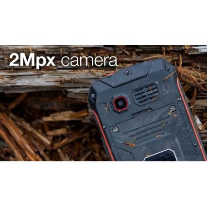 Evolveo - StrongPhone W4, telefono Dual SIM impermeabile, nero-rosso