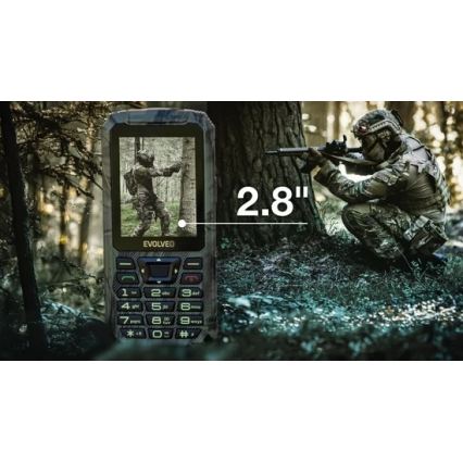 Evolveo - StrongPhone Z6, telefono Dual SIM impermeabile, camouflage per la caccia