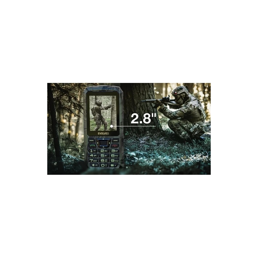 Evolveo - StrongPhone Z6, telefono Dual SIM impermeabile, camouflage per la caccia