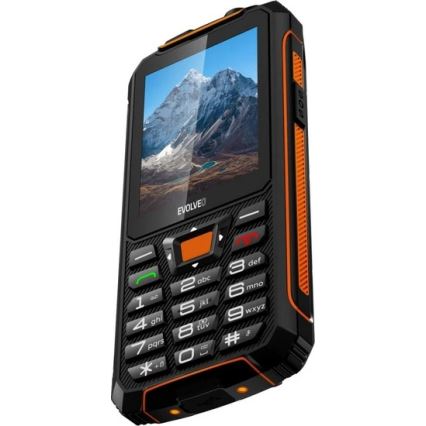 Evolveo - StrongPhone Z6, telefono Dual SIM impermeabile, nero - arancione