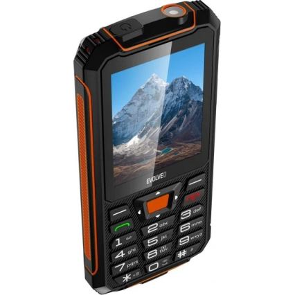 Evolveo - StrongPhone Z6, telefono Dual SIM impermeabile, nero - arancione