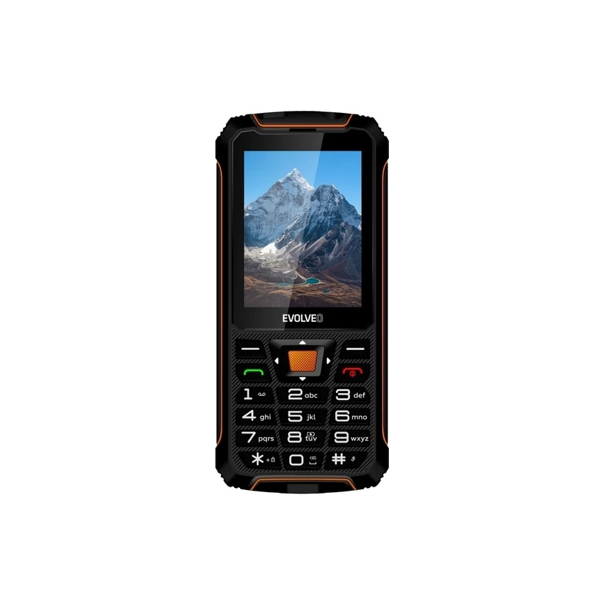 Evolveo - StrongPhone Z6, telefono Dual SIM impermeabile, nero - arancione