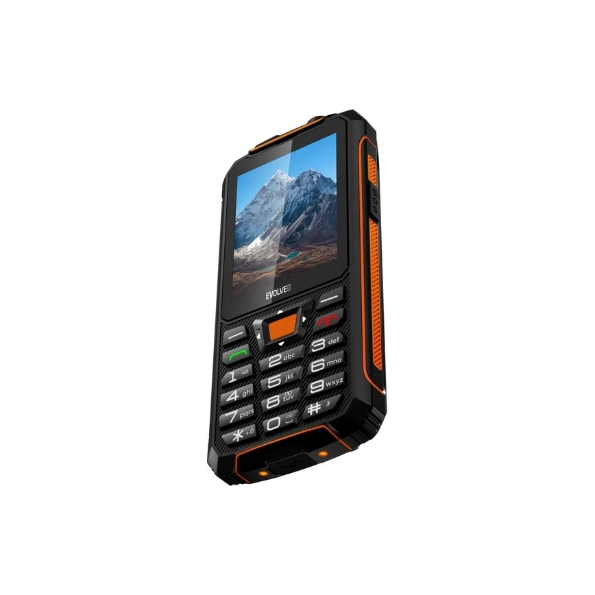 Evolveo - StrongPhone Z6, telefono impermeabile Dual SIM nero/arancione