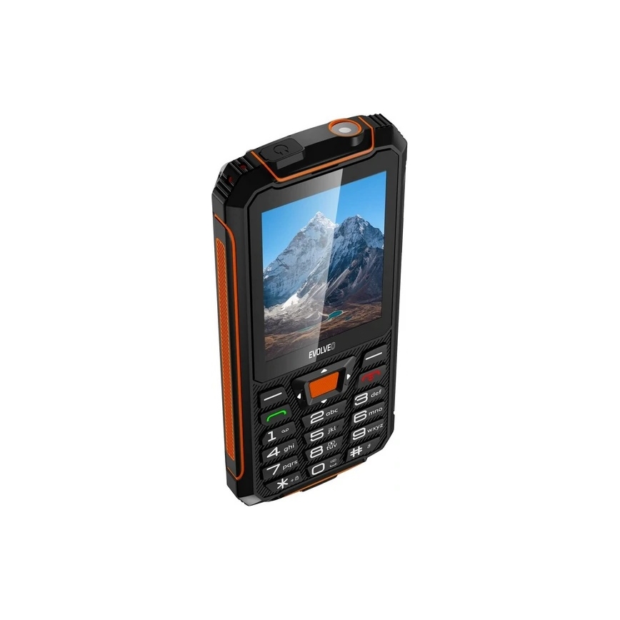 Evolveo - StrongPhone Z6, telefono impermeabile Dual SIM nero/arancione