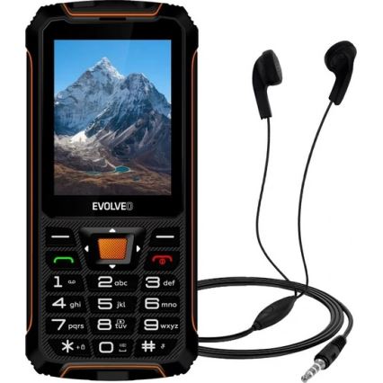 Evolveo - StrongPhone Z6, telefono impermeabile Dual SIM nero/arancione