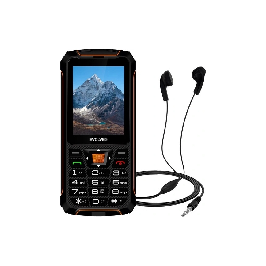 Evolveo - StrongPhone Z6, telefono impermeabile Dual SIM nero/arancione