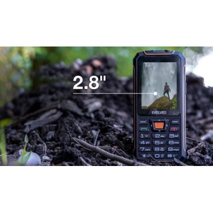 Evolveo - StrongPhone Z6, telefono impermeabile Dual SIM nero/arancione