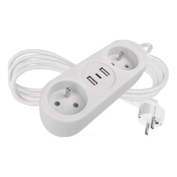 Extensions cavo 2Z + 2x USB-A + USB-C 1,4 m