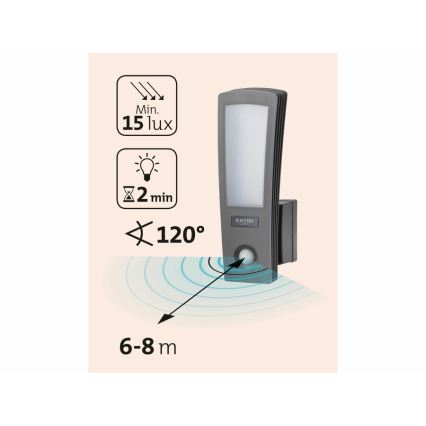 Extol - Applique LED da esterno con sensore LED/15W/230V IP65