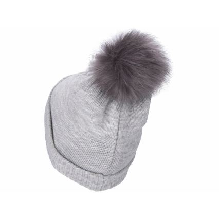 Extol - Berretto con lampada frontale e batteria ricaricabile 300 mAh via USB, grigio con pon‑pon, taglia unica (UNI)