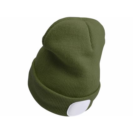 Extol - Berretto con lampada frontale ricaricabile via USB 300 mAh, verde, taglia unica