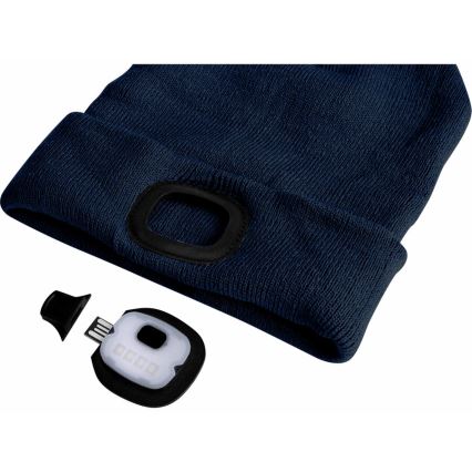 Extol - Cappello con lampada frontale e ricarica USB 250 mAh blu taglia UNI