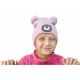 Extol - Cappello con lampada frontale e ricarica USB 250 mAh rosa con pompon taglia bambino