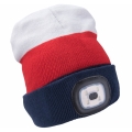 Extol - Cappello con lampada frontale e ricarica USB 300 mAh bianco/rosso/blu taglia UNI