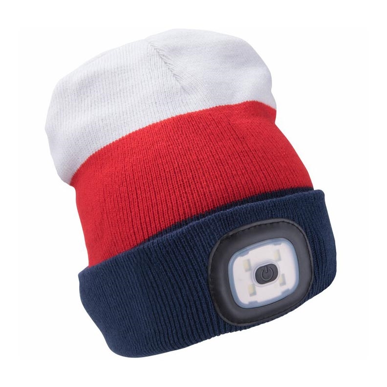 Extol - Cappello con lampada frontale e ricarica USB 300 mAh bianco/rosso/blu taglia UNI