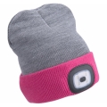 Extol - Cappello con lampada frontale e ricarica USB 300 mAh grigio/rosa taglia UNI