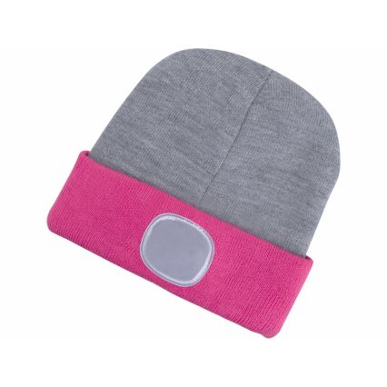 Extol - Cappello con lampada frontale e ricarica USB 300 mAh grigio/rosa taglia UNI