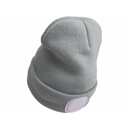 Extol - Cappello con lampada frontale ricaricabile tramite USB 300 mAh, grigio, taglia unica