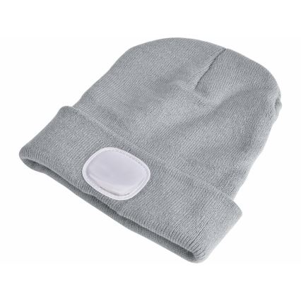 Extol - Cappello con lampada frontale ricaricabile tramite USB 300 mAh, grigio, taglia unica