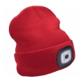Extol - Cappello con lampada frontale ricaricabile via USB 300 mAh, rosso, taglia UNICA