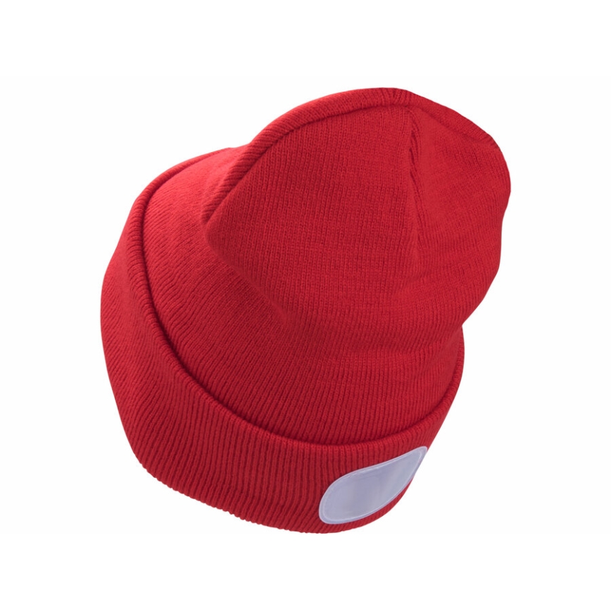 Extol - Cappello con lampada frontale ricaricabile via USB 300 mAh, rosso, taglia UNICA