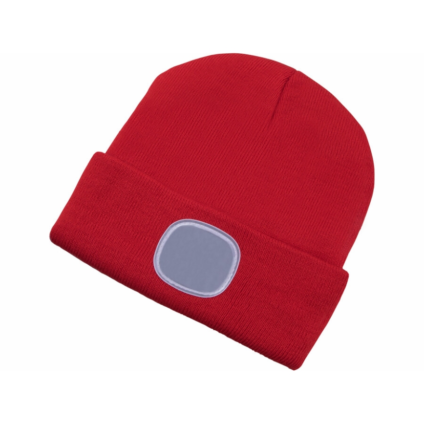 Extol - Cappello con lampada frontale ricaricabile via USB 300 mAh, rosso, taglia UNICA