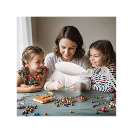 Extol - Lampada da tavolo dimmerabile a LED con lente d'ingrandimento LED/10W/230V bianca