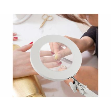 Extol - Lampada da tavolo LED dimmerabile con una lente d'ingrandimento LED/8W/5V 2900/4500/7500K bianco