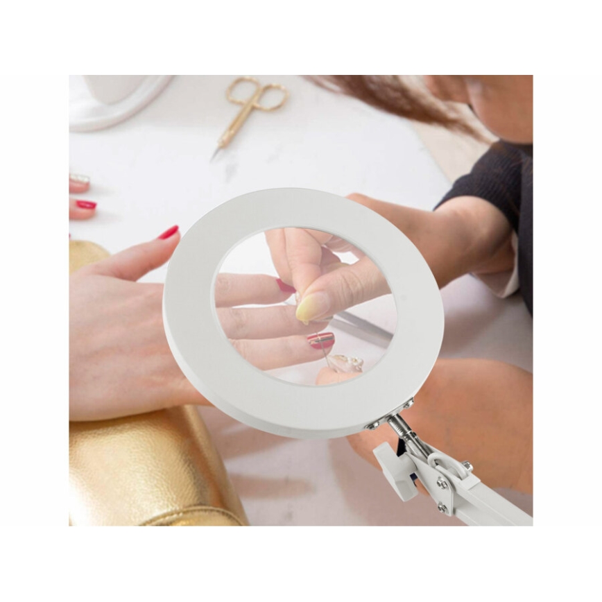 Extol - Lampada da tavolo LED dimmerabile con una lente d'ingrandimento LED/8W/5V 2900/4500/7500K bianco