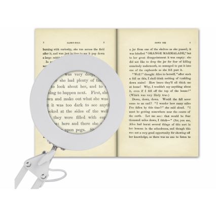 Extol - Lampada da tavolo LED dimmerabile con una lente d'ingrandimento LED/8W/5V 2900/4500/7500K bianco